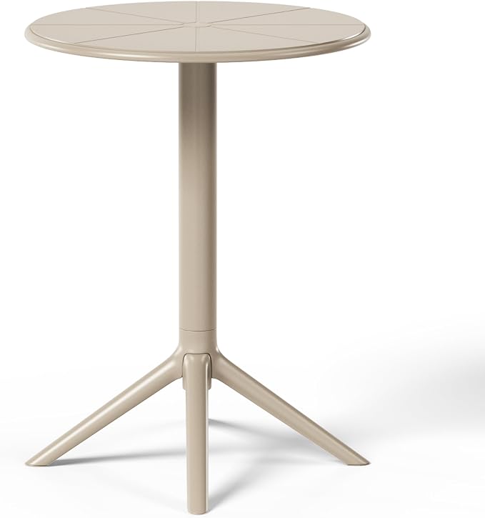 WestinTrends Playa 23.5" Outdoor Polypropylene Resin Round Patio Bistro Dining Table for 2, Sand