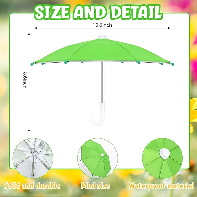 Raincoat Goose Outfit Porch Goose Summer Outfit Yard Goose Raincoat Clothes with Umbrella Hat Fits 23" Outdoor Garden Lawn Patio Geese Statue for Spring Summer Seasonal Decor(Green)
