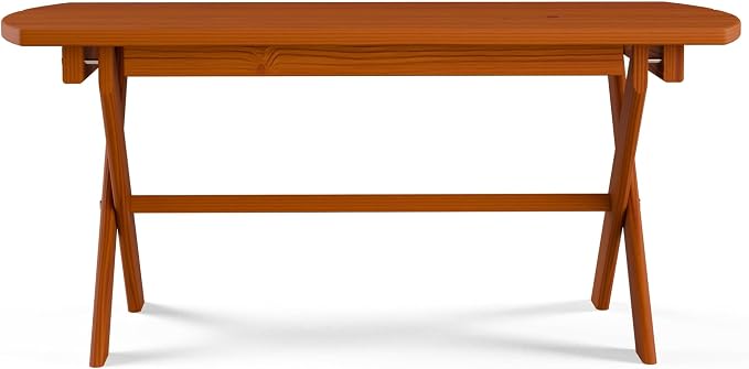 Folding Oval Outdoor Table, Cedar-Stain
