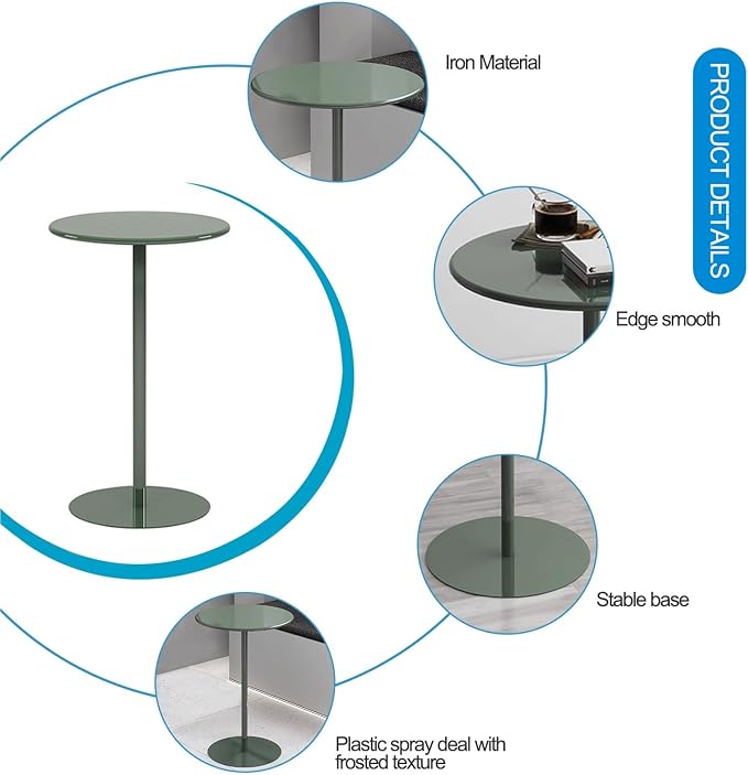 Outdoor Metal Bar Table - Round Counter Height Bistro Table for Patio & Garden, Space-Saving Small Dining Table for Poolside & Terrace (Size: 60x60x105cm)