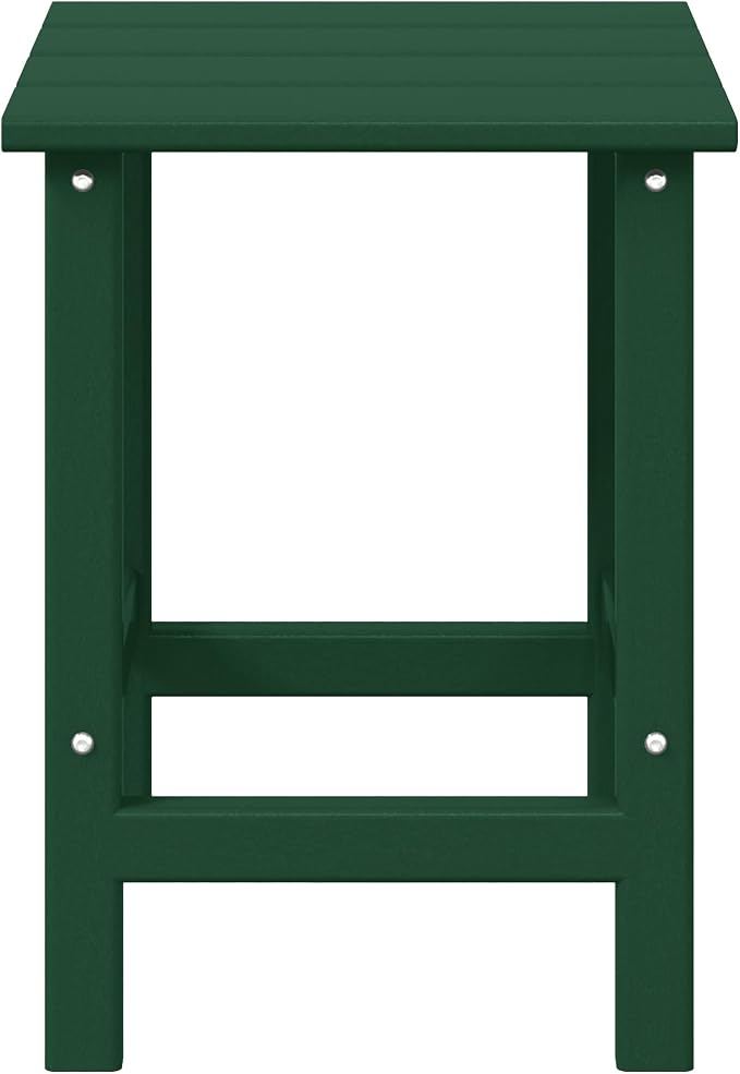WestinTrends Malibu Square Outdoor Side Table for Adirondack Chair, Dark Green