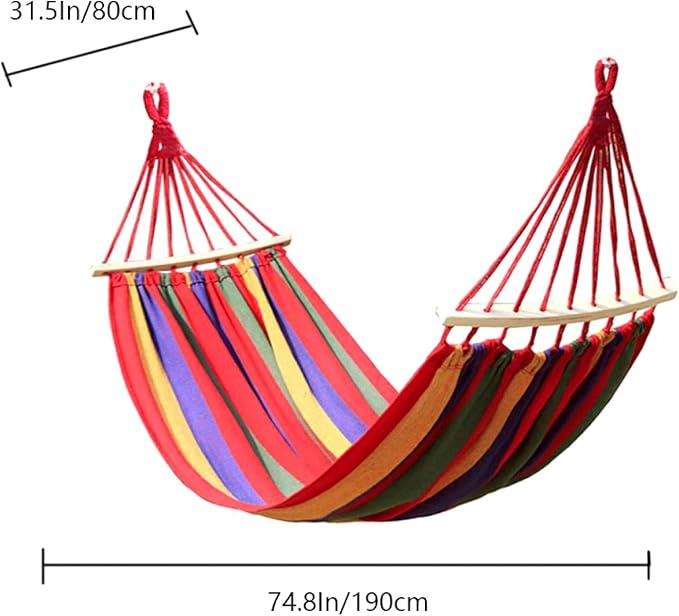 Camping Portable Hanging Hammock Indoor Home Bedroom Hammock Lazy Chair Travel Outdoor Swing Chair Thick Canvas Bed Hammocks Red02