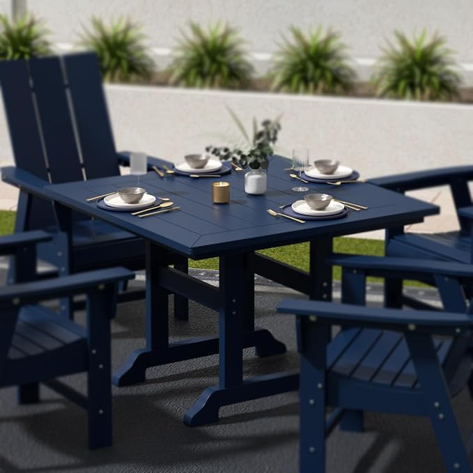 HDPE Laguna 43" Square Dining Table,Navy Blue