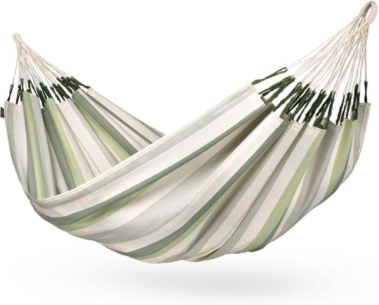 LA SIESTA Brisa Double Outdoor Hammock — Colombian-Made Polypropylene, UV & Weather Resistant, for Backyard & Patio - Cedar