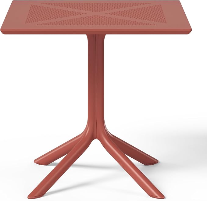 WestinTrends Playa 31.5" Square Plastic Outdoor Patio Dining Table for 4, Red