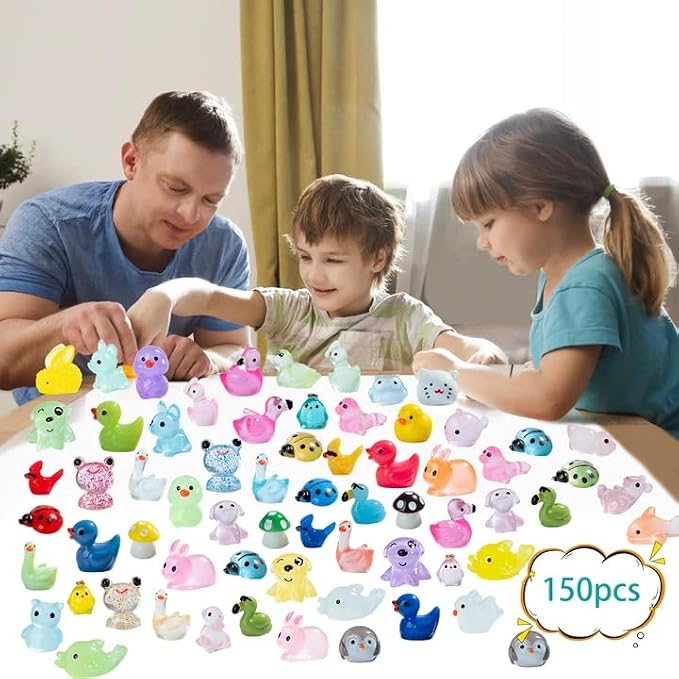 150 pcs Mini Resin Animals Many Styles Variety Tiny Animals Figures Miniature Little Small Animal Figurines Bulk for Micro Fairy Garden Landscape Accessories Hide Crafts Decor Aquarium