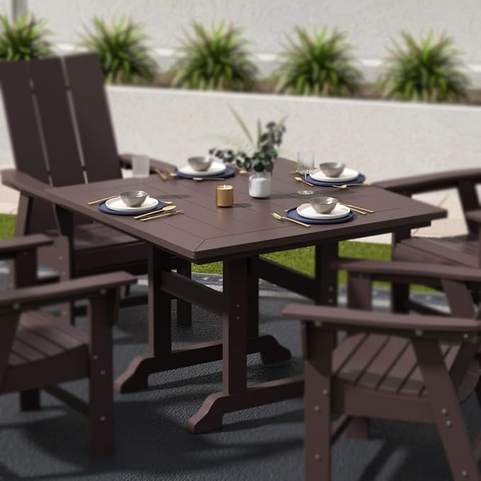 HDPE Laguna 43" Square Dining Table,Dark Brown