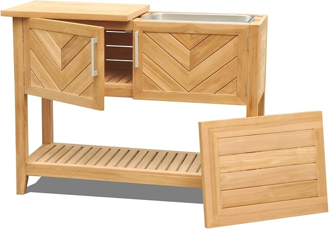 Ventura Teak Console Table Grade A Teak Wood Outdoor Patio #23VeCn