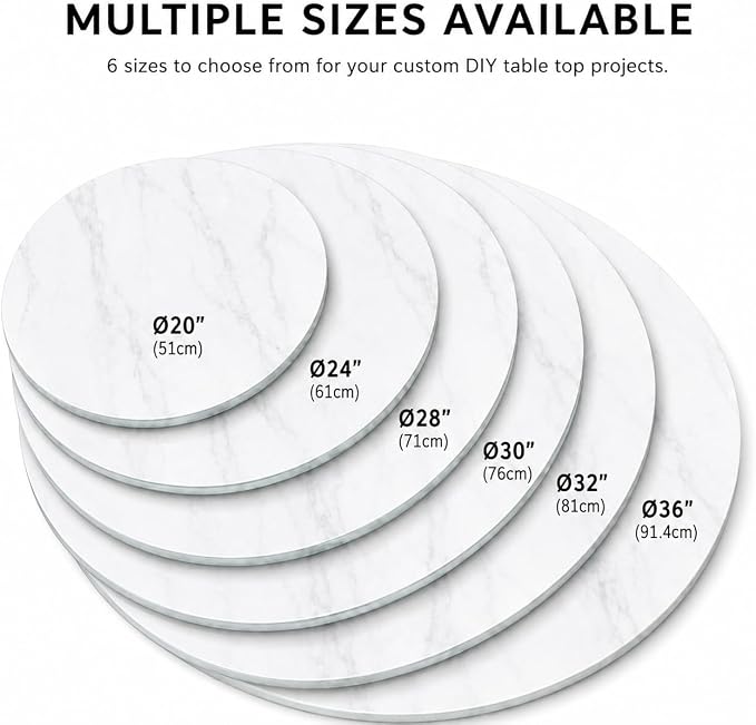 30" Round Tempered Glass Table Top, 5/16" (8mm) Thick, Marble Pattern Replacement, Heavy-Duty, Heat & Scratch Resistant for Coffee, Dining & Patio Tables, White
