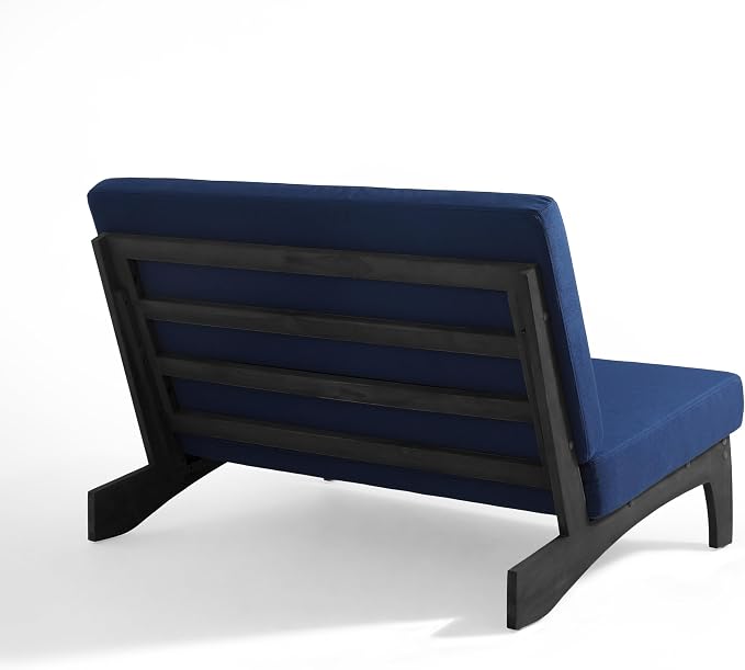 Pia Ricoo 1-Piece Patio Furniture Set, Outdoor Loveseat with 4.5-Inch Thick Cushions, All-Weather Outdoor Sofa for Backyard, Deck, Lawn - Navy/Dark