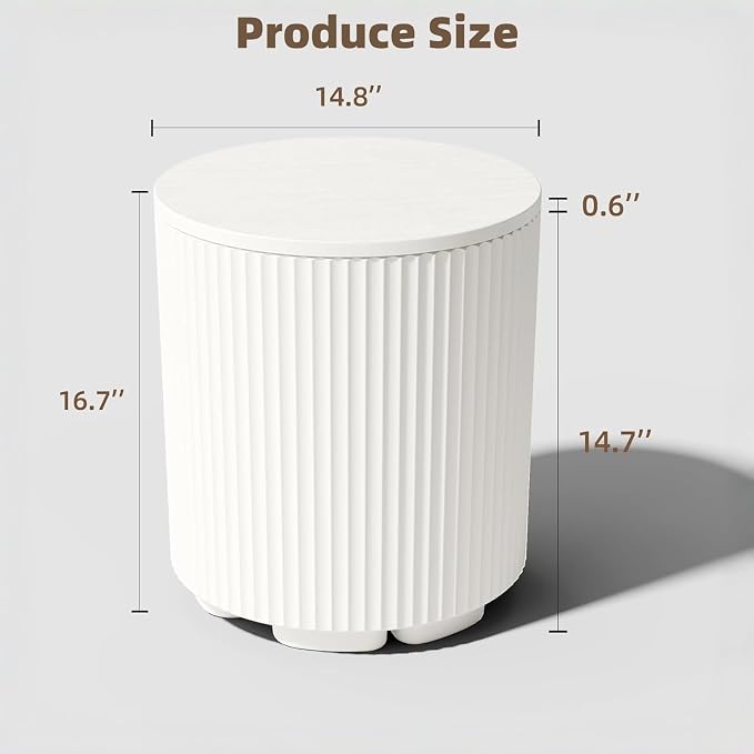 Outdoor Cooler Side Table 40L Capacity, 2-in-1 Large Ice Chest Cool Side Table with Storage & Removable Lid, Modern Patio Ice Table for Poolside, Deck, Beach, BBQ, White