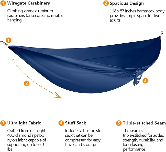 anymaka Set Up in 3 Seconds Adjustable Portable Aluminum Alloy Hammock Stand for Outside with Chair Mode & Lounge Mode up to 105'' (Full Pack Blue-2)