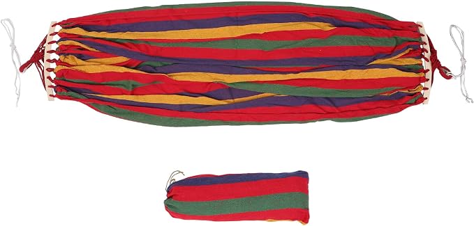 COHEALI Portable Outdoor Camping Hammock with Extra Wide Striped Canvas Anti-Rollover Design for Travel Beach Garden Lightweight and Compact for Hiking and Backpacking