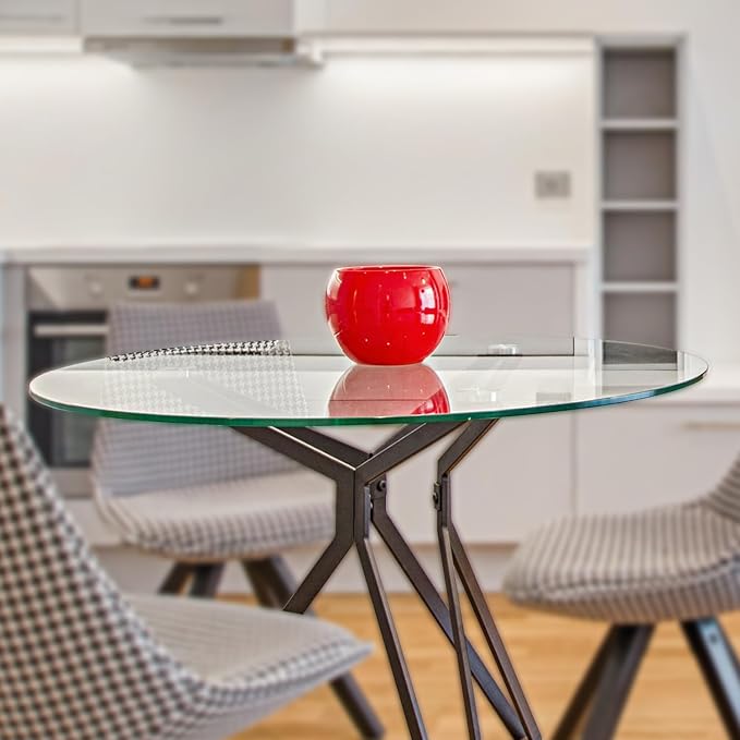 Glass Table Top: 48 inch Round 1/4 inch Thick Flat Polished Tempered