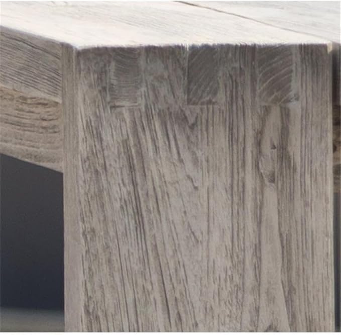 Pemberly Row Contemporary Wood Patio Dining Table, Recycled Teak, Natural Finish, 108.25 x 39.11 x 30.5 in, Modern Outdoor Table for up to 10 Chairs, Durable Design Suitable for Patio or Commercial