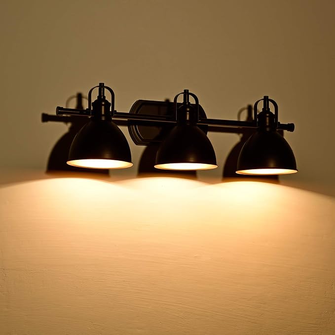3 Bulb Vanity Light Fixture Vintage, Oil Rubbed Bronze Modern Bathroom Lighting Over Mirror, Rustic Metal Wall Sconce for Bathroom, Bedroom