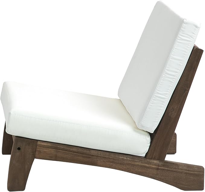 2 Piece Wood Patio Chair Outdoor Bistro Set, All Weather Outdoor Furniture Patio Sofa Chair Backyard Seating Group Conversation Sets with Cushions, Beige