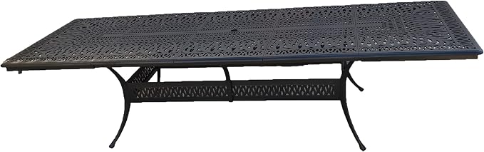 St Augustine Outdoor Cast Aluminum Powder Coated 11-Piece Dining Set with Extendable 48x132 Table (with 10 Swivel Rocking Chairs)