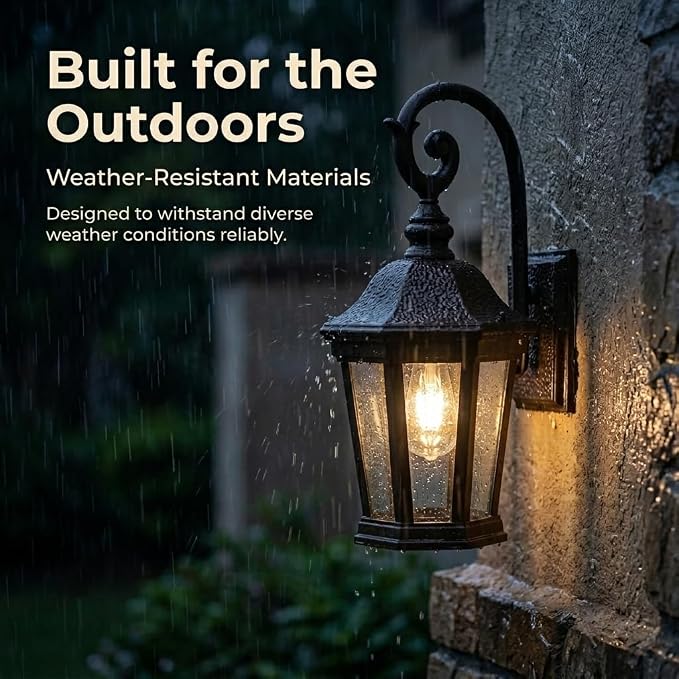 Brown Exterior Wall Sconces, 21'' Large Outdoor Porch Light Fixtures