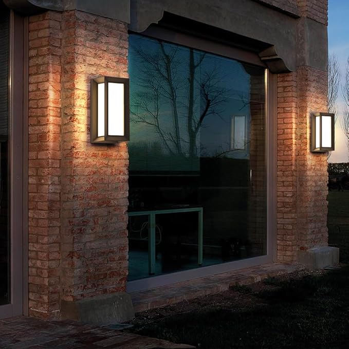 Dusk to Dawn Outdoor Wall Light, 3000k Black Exterior Wall Fixtures,Modern Exterior Wall Sconce LED,Ouside Light for House Garage Walkway Backyard Garden