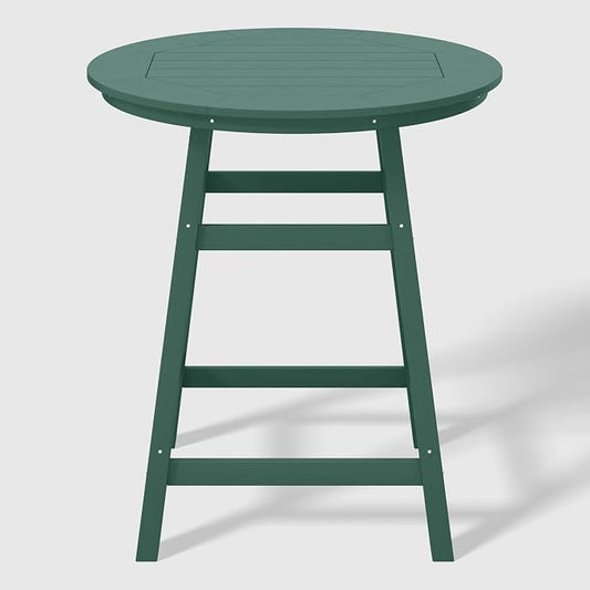 WestinTrends Outdoor 35" HDPE Round Patio Counter Height Bar Table, Dark Green