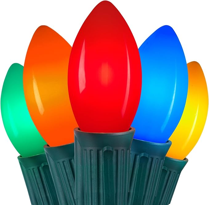 Vintage C9 Christmas Lights Outdoor, 200Ft 100 LED Multicolor String Lights | Waterproof Shatterproof Connectable Christmas Tree Lights for House Outside Roofline Patio Yard Home Xmas Decorations