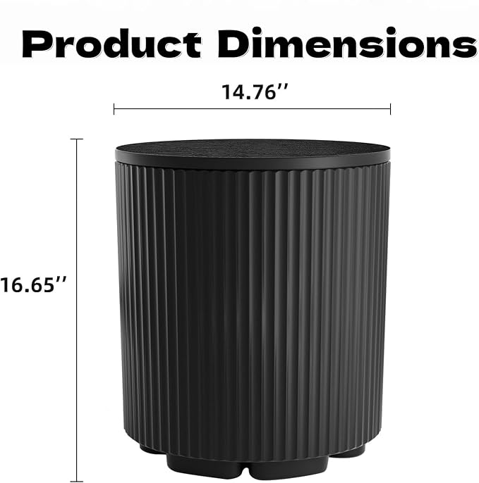 Patio Table and Ice Chest Storage, Portable Outdoor Bucket Cooler, 16.65in Outdoor Cooler Side Table - 2 in 1, Ice Chest Side for Parties Picnics Beach, Black