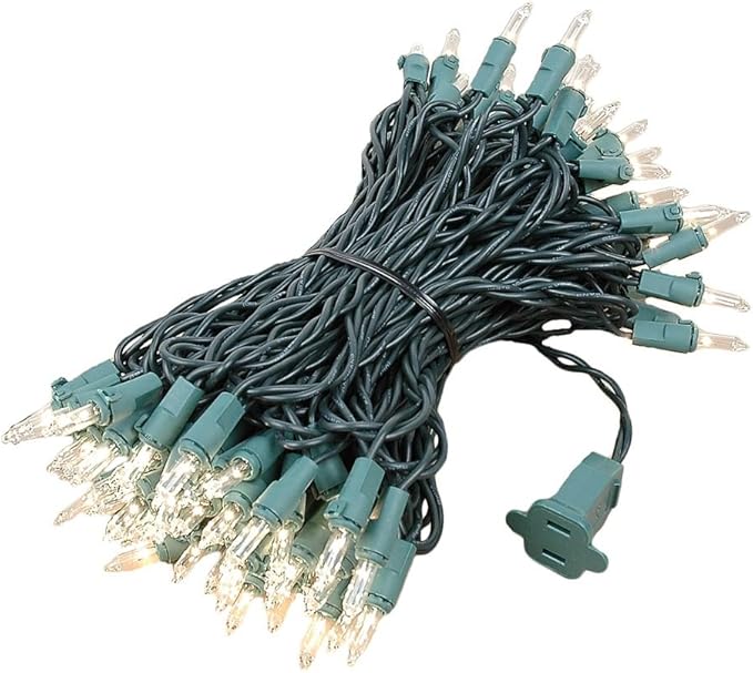 Novelty Lights 50 Feet 100 Bulbs Clear Incandescent Mini Christmas Lights