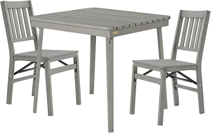 Stakmore Outdoor Wood Folding Table, Gray Finish – No Assembly Required, Space-Saving Design