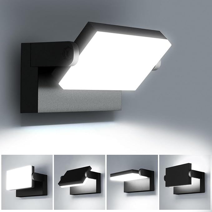 60W LED Outdoor Wall Lights 360° Rotatable 5000K IP65 | Adjustable LED Panel Flood Light, Modern Commercial Security, Wall Mounted Fixture for Garage, Barn, Porch