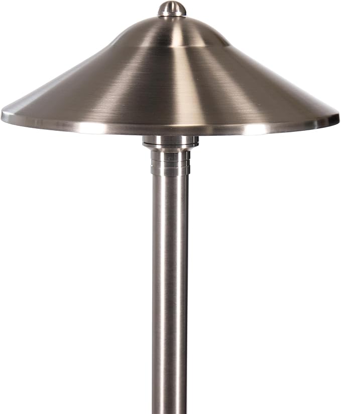 VOLT Max Spread 12V Stainless Steel Path Light (25"" Tall, 9"" Shade) | 16-Foot Diameter Area of Illumination, Lamp Ready, Low Voltage, Ideal for Outdoor Pathway Walkway Garden Driveway or Patio