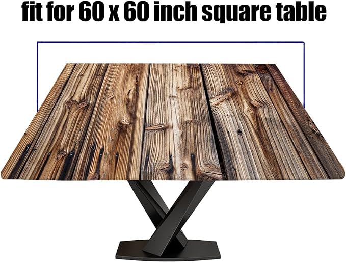 Stretch Picnic Tablecloth Suit for 60"x60" Table Maroon Outdoor Table Covers for Dining Kitchen Home Party Style198