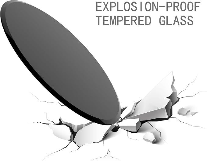 36" Round Tempered Glass Table Top, Black Glass Surface Protector Heat & Scratch Resistant Multipurpose for Dining, Coffee, Restaurant, Office and End Table (Black, 36 Inch)