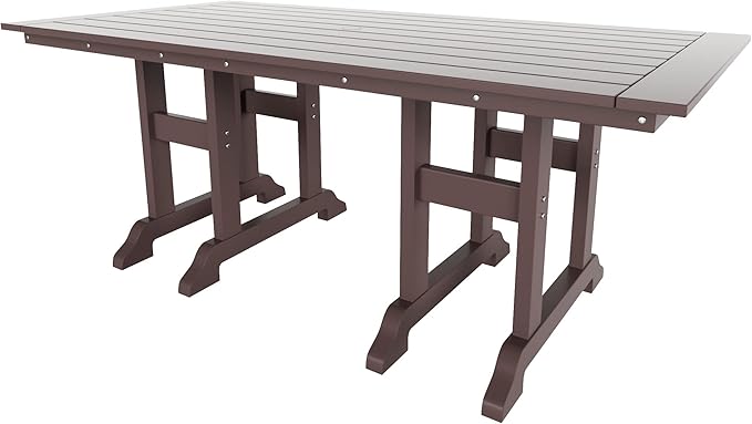 HDPE Laguna 38" X 73" Rectangular Dining Table,Dark Brown
