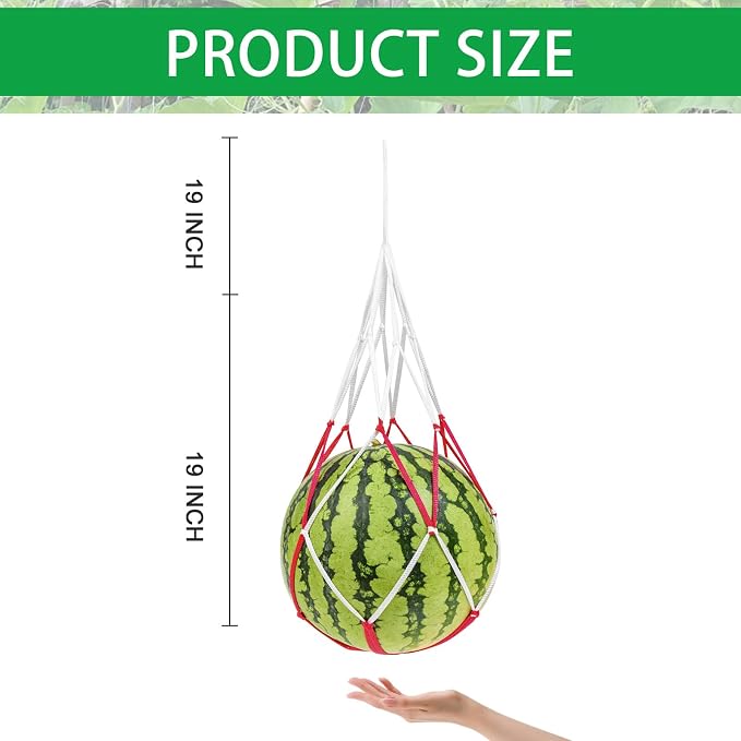 30Pcs Melon Hammocks Cradles, 19Inches Melon Hammock for Trellis Heavy Duty Watermelon Nets, Support Hanging Bags for Pumpkin Cantaloupes Honeydew, 19In Bag and 19in Handle, Bear for 30lbs