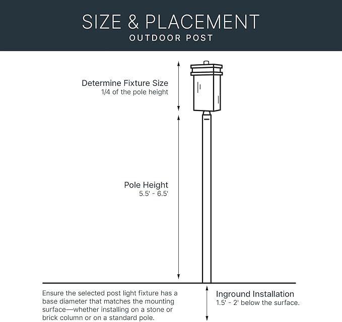 Kichler Outdoor Accessory Post in Black, Heavy-Duty Accessory for Post Lanterns and Landscape Fixtures, 9506BK, (3" W x 84" H)