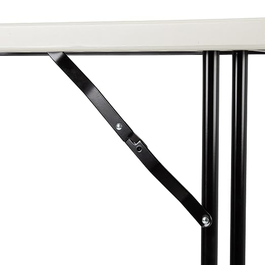 Norwood Commercial Furniture 8' Indoor/Outdoor Folding Training Table, Rectangular Blow-Molded Plastic Folding Training and Event Table, Gray
