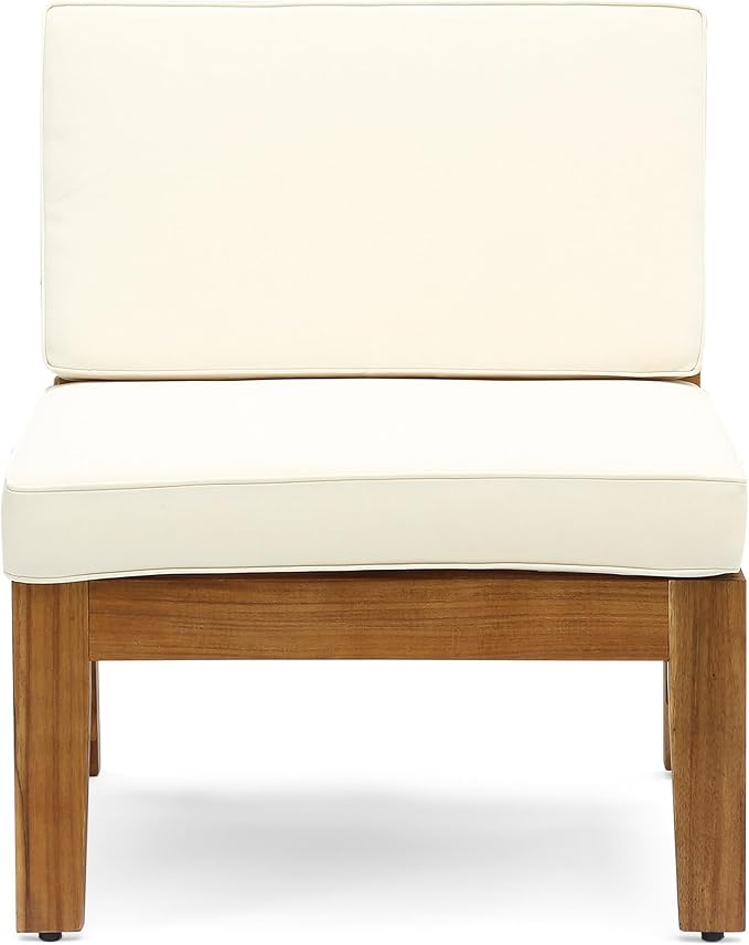 Christopher Knight Home Grena Outdoor Acacia Wood 10 Seater Sectional Conversation Set with Two Coffee Tables, Teak and Beige