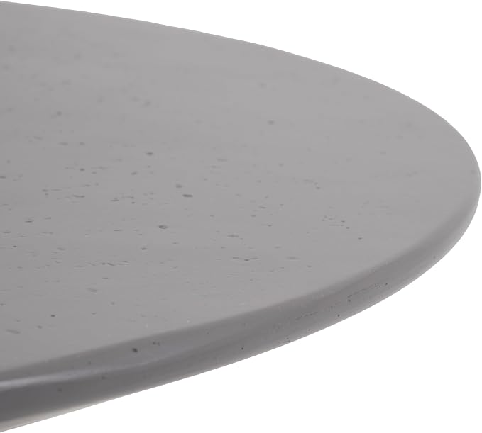 Christopher Knight Home Nowin Lightweight Concrete Outdoor Side Table Set of 2, Patio Round Coffee Table Set with Small Plant Stand, Hourglass-Shaped 2 Outdoor Table for Garden/Backyard, Gray