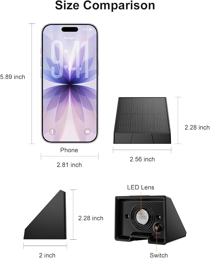8 Pack Color Changing Solar Powered Fence Lighting Outdoor Decoration LED Waterproof Landscape Down Light for Outside Door, Garden, Balcony, Patio, Railing, Stair, 8 Colorful Modes, Easy 1-Min Mount