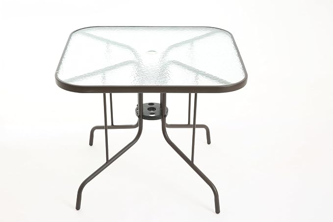 Square Patio Dining Table, 4-Person, Brown