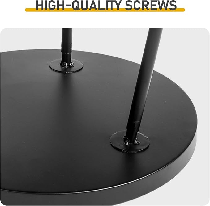 2 Tier Metal Round Side Table, Outdoor End Table for Small Spaces, Indoor Outdoor Nightstand for Living Room, Bedroom or Office (Black)