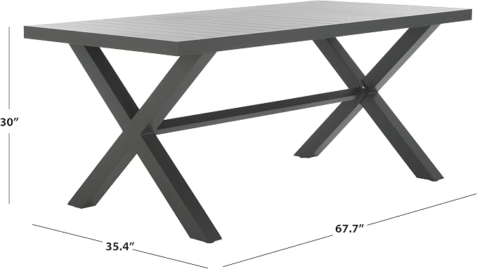 SAFAVIEH Outdoor Collection Core Grey Aluminum Bistro Table