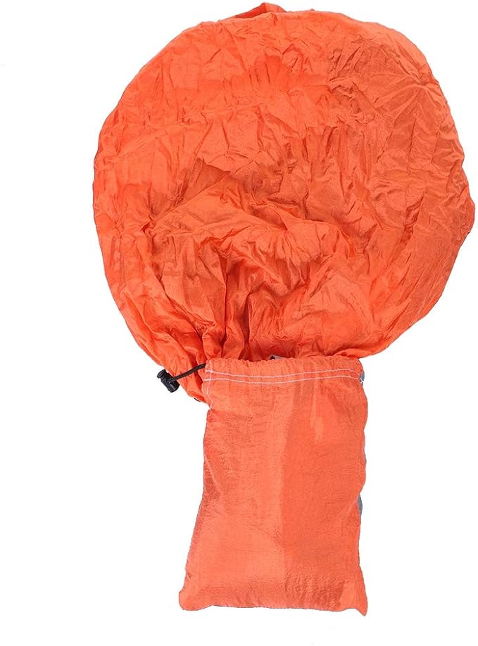 Portable Camping Travel Single Hammock, Lightweight Hanging Bed with Tree Straps and Metal Buckles, 300kg Capacity Nylon Hammock for Outdoor Hiking Backpacking (with Tree Gray and Orange)