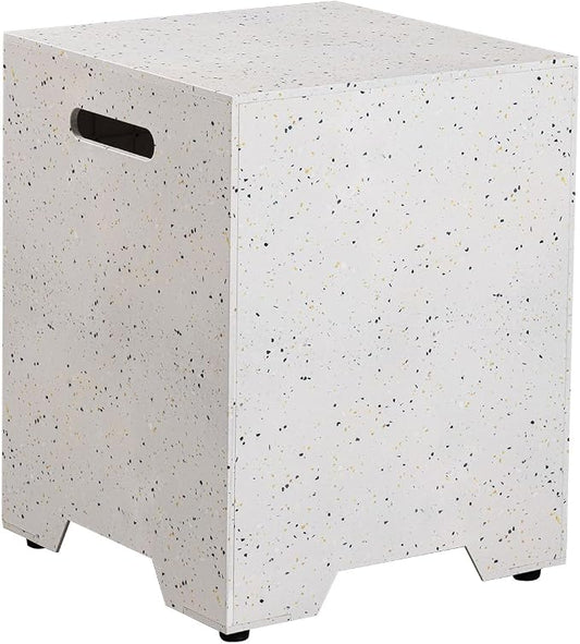 COSIEST Propane Tank Cover with Side Handles,20lb Gas Tank Cover,15.7 inch Outdoor Hideaway Tank Table for Gas Fire Pits-Terrazzo Colorful