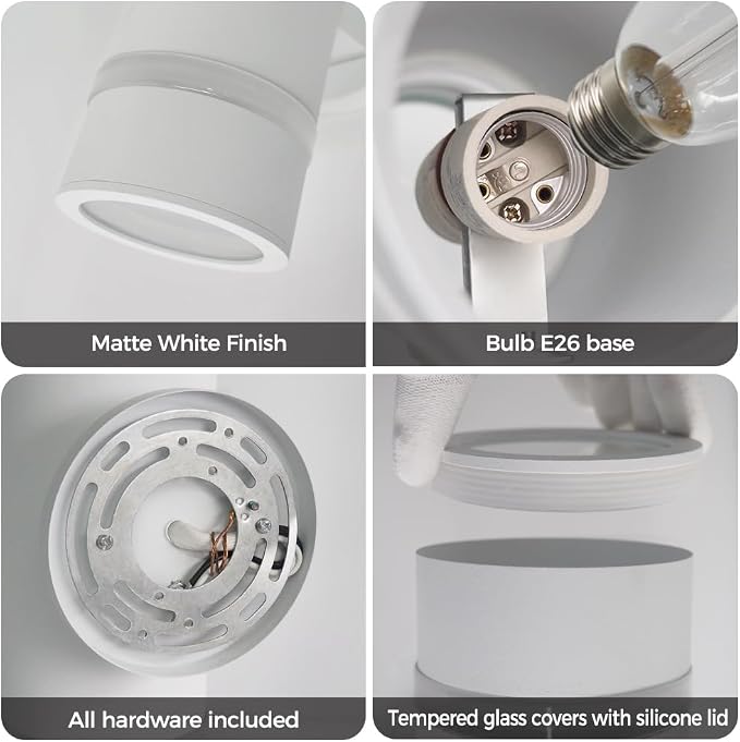 13" Stainless Steel Modern Outdoor Wall Sconce Cylinder Porch Light | E26 Base,UL listed,White Up and Down Lights Outdoor Exterior Lighting Fixture for House Garage Patio Porch Garden