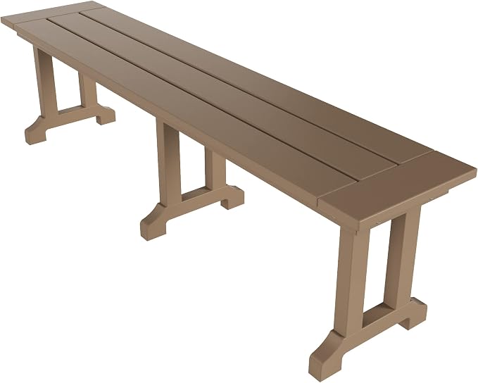 WO Home Furniture Adirondack Patio Dining Chair Table Bench Set of 6 PCS Rectangle Dinner Table Dining Arm-Chairs (Weathered Wood)