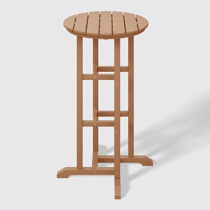 WestinTrends Malibu 42" Counter Height Round Outdoor Patio Bistro Bar Table, Teak