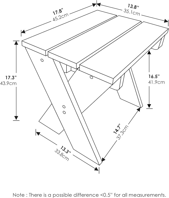 Furinno TIOMAN Patio Table, Outdoor Side Table, Flower Stand, Coffee Table, for Patio, Garden, Porch, Natural