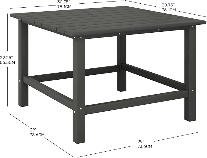 Costaelm Outdoor Kids Table, Toddler Dinner Table Baby Desk Outdoor Childrens Party Tables for Arts & Crafts, Snack Time, Multi-Activity Desk for Ages 2-8 in Classroom/Outside, Gray